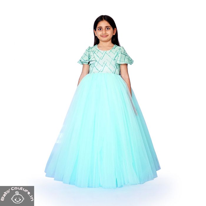 Napoleon Sky Blue Color Girls Ball Gown in Mumbai at best price by Its  Creation - Justdial