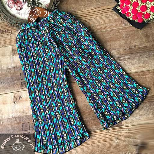 Teal Bamboo Rayon Patterned Palazzo Pants | Hippie-Pants.com – Hippie Pants