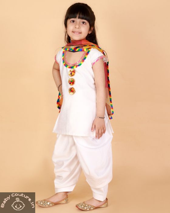 Lucknowi White Straight Cotton Kurta Girl (2-12 Years) |  centenariocat.upeu.edu.pe