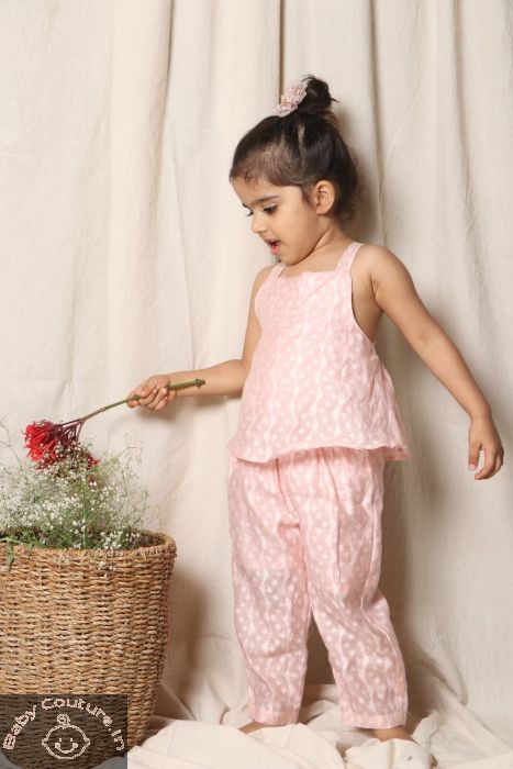 COTTON JUMPSUIT WITH FLOWERS FOR BABY GIRL, BLUE