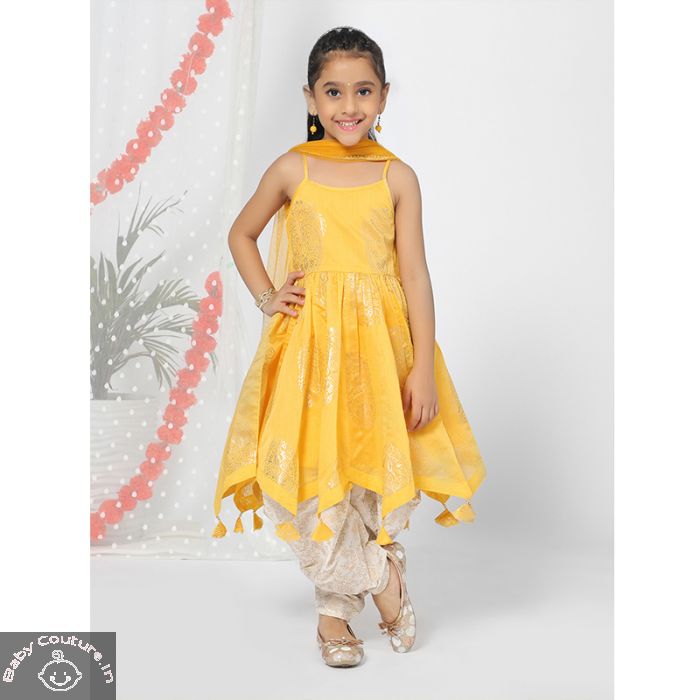 Buy Satrangi Yellow Sober Rayon Flex Kurti with matching cream legging  Combo of 2 at Amazonin