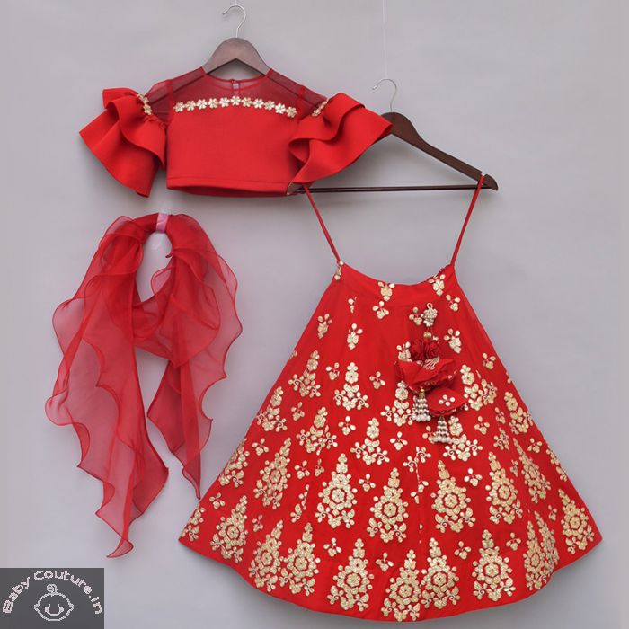 Red Pure Mangalgiri Silk Lehenga – myRiti