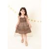 Pretty Starry Chocolate Brown Layered Girls Frock