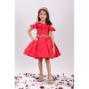 Puddles Red Frock with leaf Emb