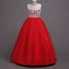Elegant Lace Red Kids Gown