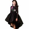 Lovely Black Lace High Low Kids Party Dress