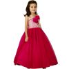 Pink Cow Pearly Flower Kids Gown 