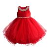 Red Blooming Starry Kids Party Dress