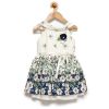 Rose Couture Blue Floral Kids Party Dress With Headband
