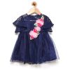 Rose Couture Royal Blue Classy Frilled Kids Party Dress With Headband