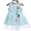 Rose Couture Shiny Flower Kids Party Dress With Headband