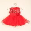 Saka Rose Red Sequin Net Kids Party Dress