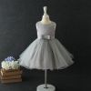 Stylo Bow Silver Kids Party Dress
