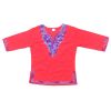 SwankyMe Red Blue Embroidered Kurti 